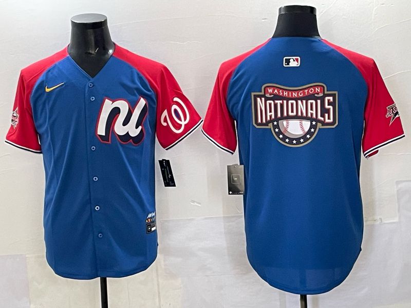 Men Washington Nationals Blank Blue All star 2025 Nike MLB Jersey style 05